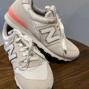Neon white grey new balance 996 suede tennis shoes sneakers